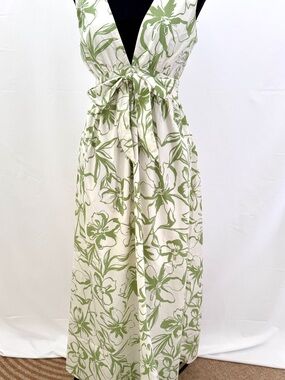 inspired hearts green floral dress Inspired Hearts Maxi Dress Womens 3X Floral Smocked Puff Sleeve Wedding Guest